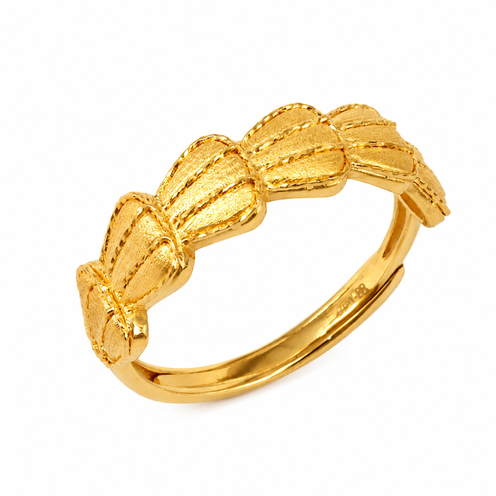 黃金戒指 – 金絲貝殼